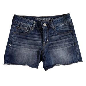 American Eagle Outfitters Hi-Rise Cutoff Distressed Denim Shorts Blue Size 4